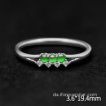 Sun Green Color Icy Jadeite Engagement Ring